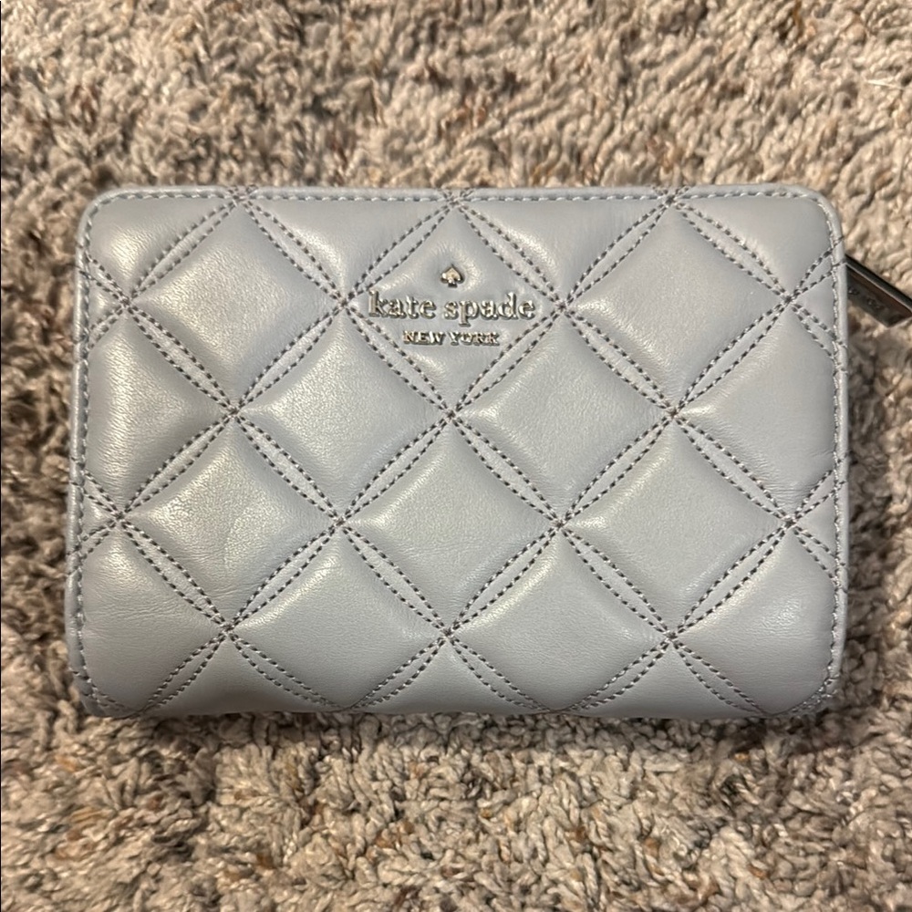 Kate Spade Blue-Gray Quilted Wallet